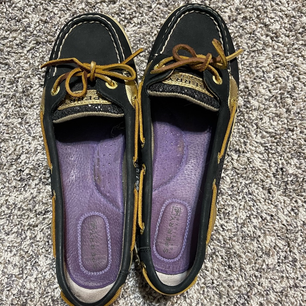 Black glitter Sperry’s